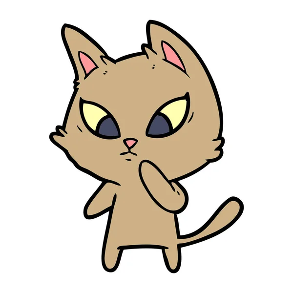 Vector Illustratie Van Cartoon Kat — Stockvector