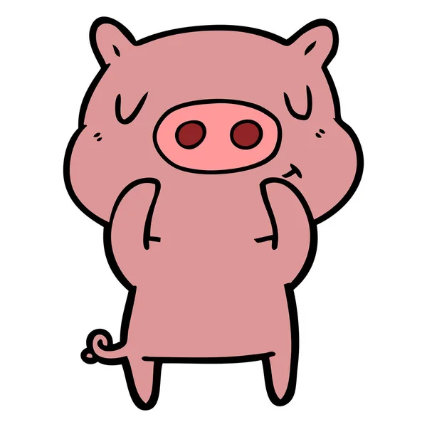 Illustration Vectorielle Contenu Dessin Animé Porc — Image vectorielle