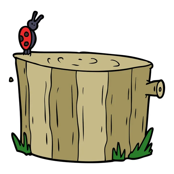 Vector Illustration Cartoon Tree Stump — Stock Vector