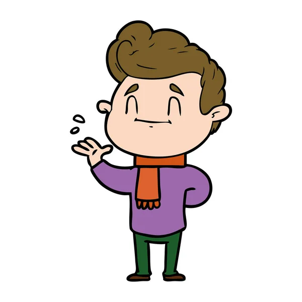 Ilustración Vectorial Hombre Dibujos Animados Feliz — Vector de stock