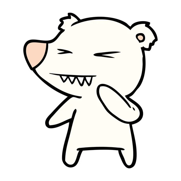 Angry Polar Bear Cartoon — Stock Vector