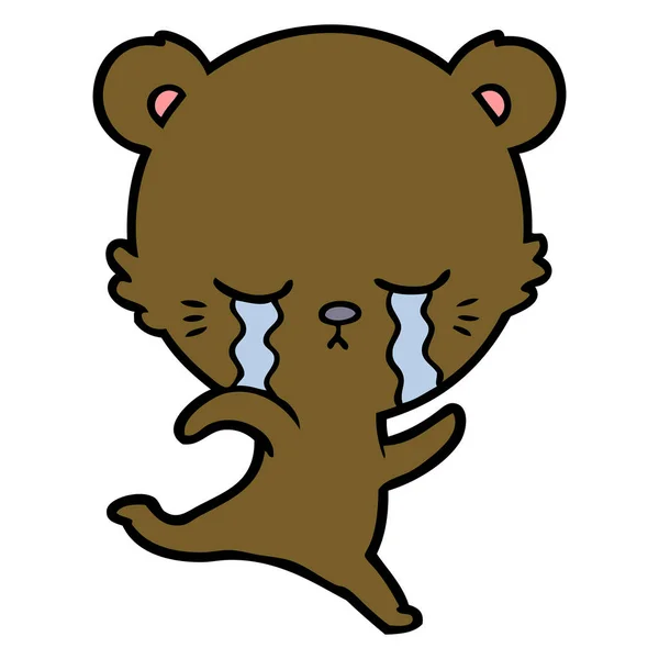Ilustracja Wektorowa Płacz Kreskówka Niedźwiedź — Wektor stockowy