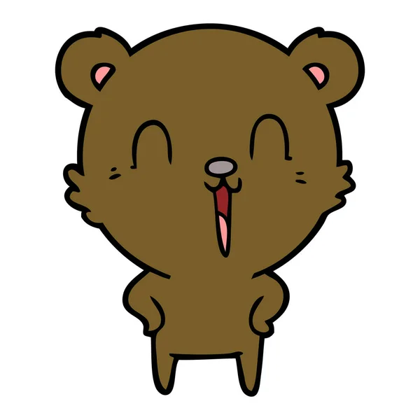Glücklich Lachender Cartoon Bär — Stockvektor