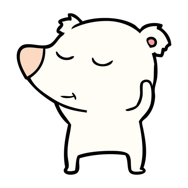 Urso Polar Desenhos Animados Feliz —  Vetores de Stock