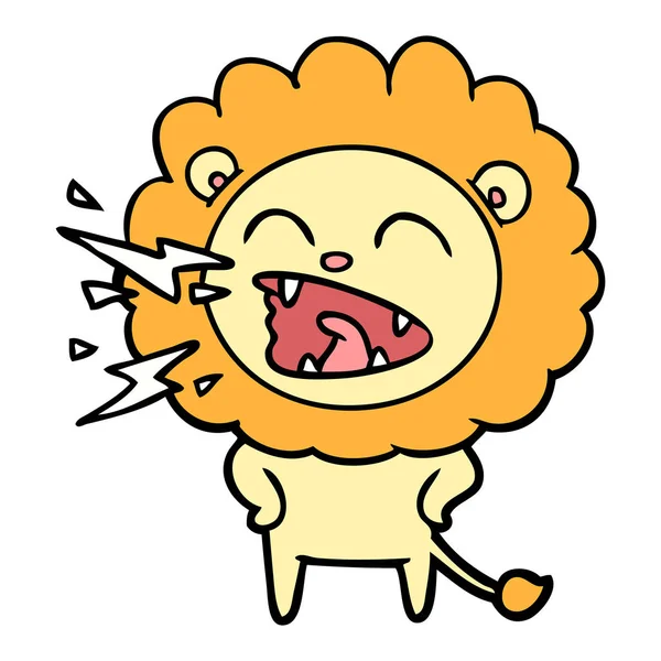 Illustration Vectorielle Lion Rugissant Bande Dessinée — Image vectorielle