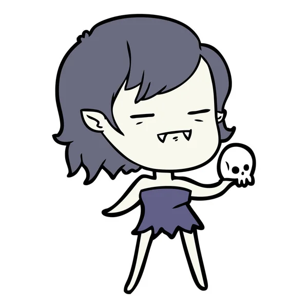 Cartoon Undead Vampire Girl — Stock Vector