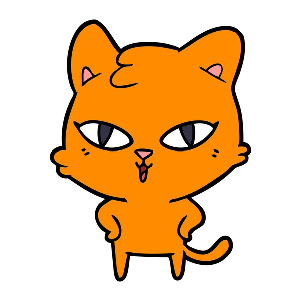 Vector Ilustración Dibujos Animados Gato — Archivo Imágenes Vectoriales