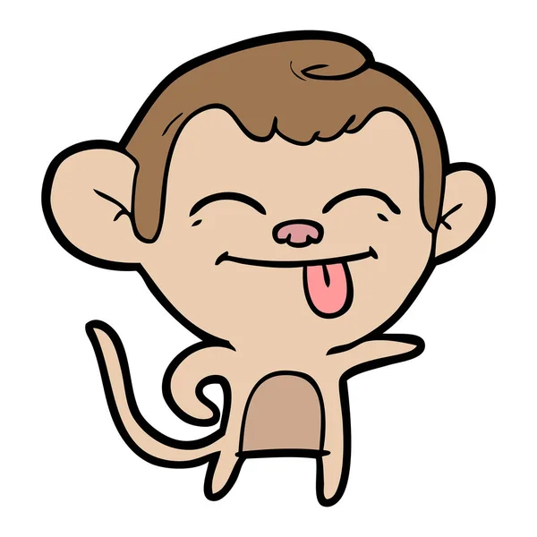 Funny Cartoon Monkey Pointing — Stock Vector