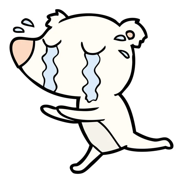 Cartoon Crying Polar Bear — Stock Vector