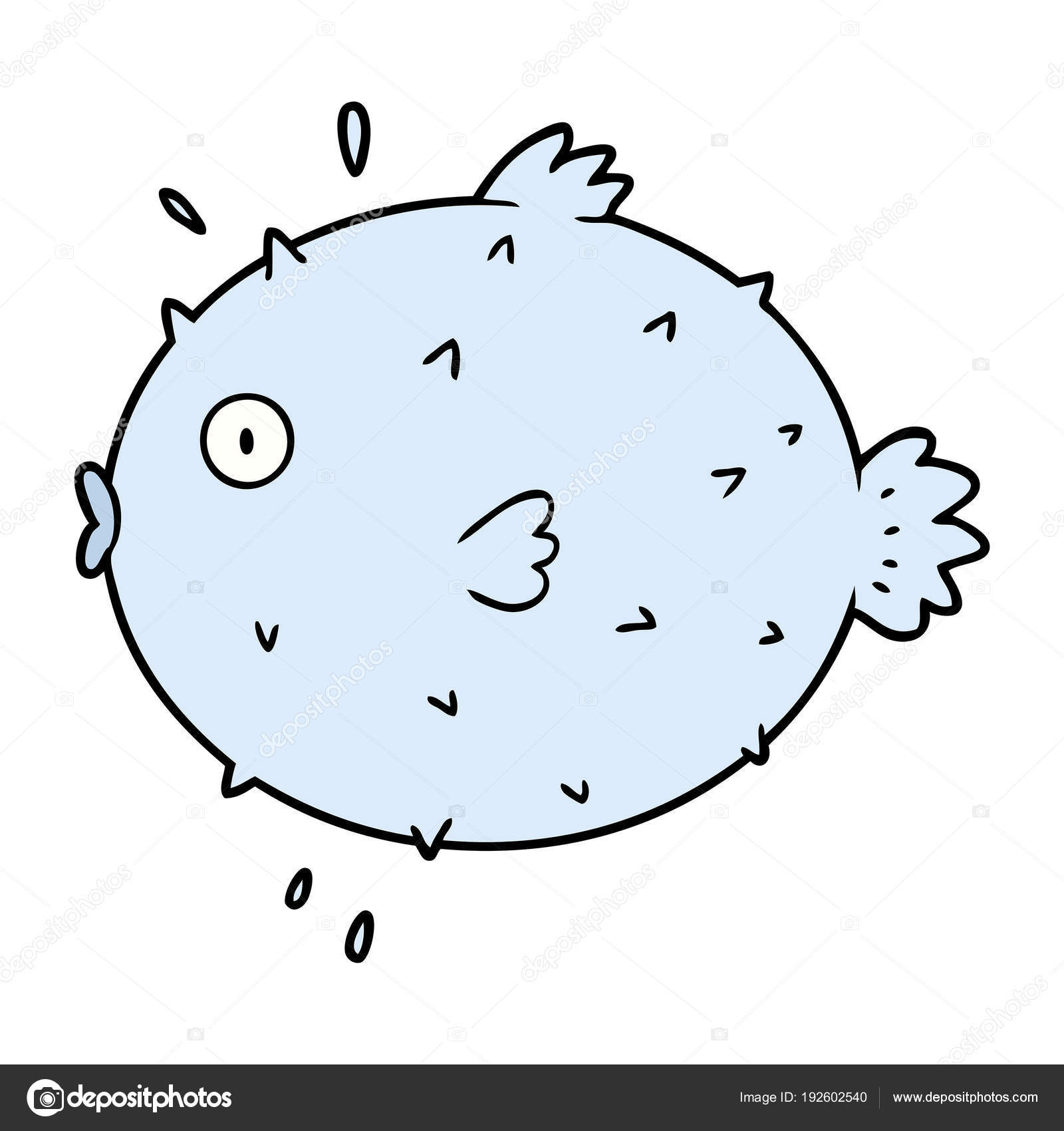 Vector Illustration Cartoon Puffer Fish Stock Vector Image by  ©lineartestpilot #192602540
