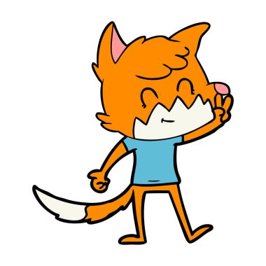 vektör çizim karikatür dostu Fox