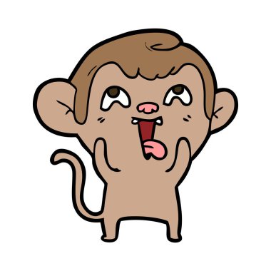 deli karikatür maymun vektör çizim