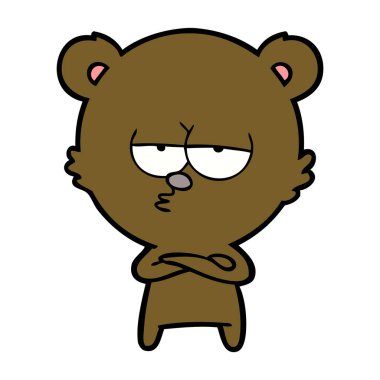 vektör çizim sıkılmış ayı çizgi film