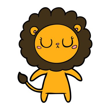 Çizgi film aslanının vektör çizimi