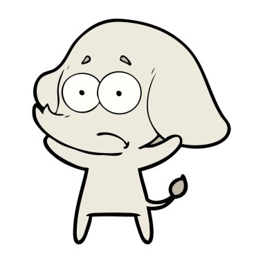 vektör çizim karikatür emin fil