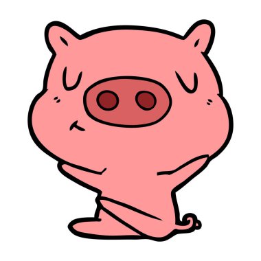 Çizgi film domuzunun vektör çizimi