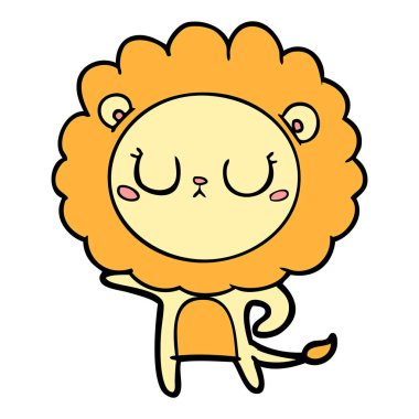 Çizgi film aslanının vektör çizimi