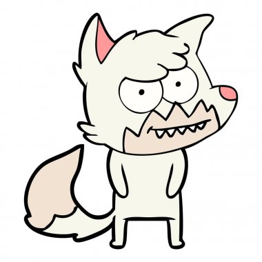 vektör çizim karikatür sırıtan Fox