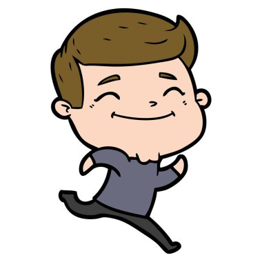 mutlu çizgi film adam vektör çizim