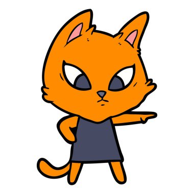 Çizgi film kedisinin vektör çizimi