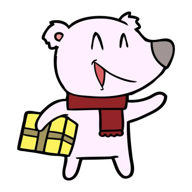 gülen Noel ayı çizgi film