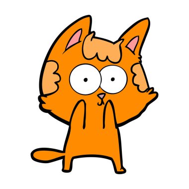 vektör çizim karikatür mutlu kedi
