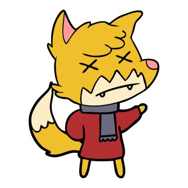 Çizgi film tilkisinin vektör çizimi