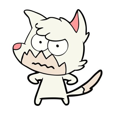 vektör çizim karikatür rahatsız fox