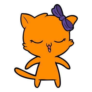 kafa yay ile karikatür kedi