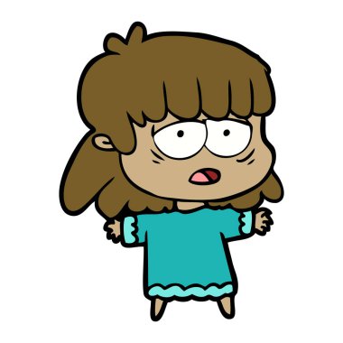 vektör çizim karikatür yorgun kadın