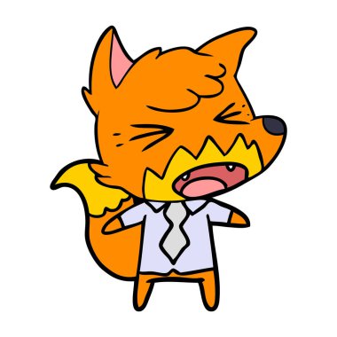 kızgın çizgi film fox vektör çizim