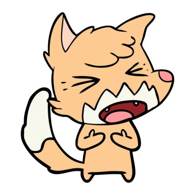 kızgın çizgi film fox vektör çizim