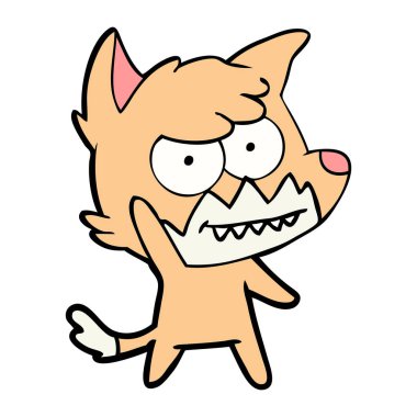 vektör çizim karikatür sırıtan Fox