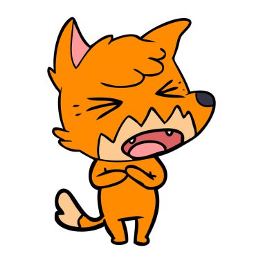 kızgın çizgi film fox vektör çizim