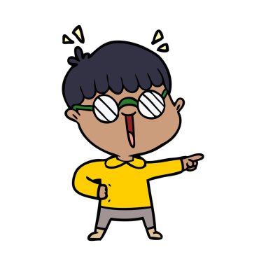 çizgi film çocuk gözlük takıyor