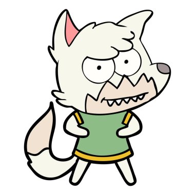 vektör çizim karikatür sırıtan Fox