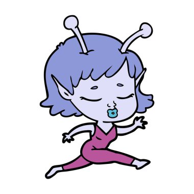 sevimli uzaylı kız çizgi film