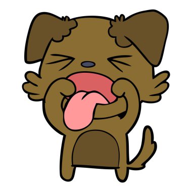 vektör çizim karikatür köpek bıkkın