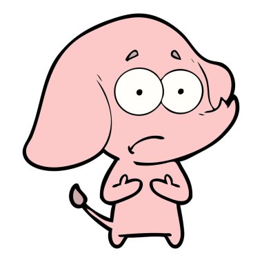 vektör çizim karikatür emin fil