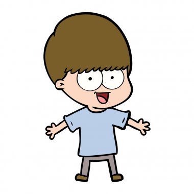 mutlu çizgi film çocuk vektör çizim