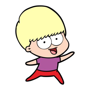 mutlu çizgi film çocuk vektör çizim