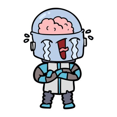 Çizgi film robotunun vektör çizimi