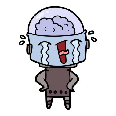 Çizgi film robotunun vektör çizimi