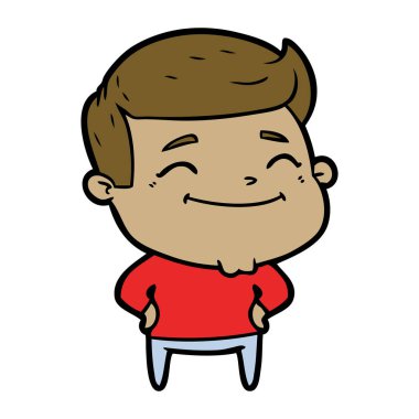 mutlu çizgi film adam vektör çizim