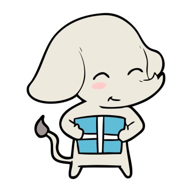 sevimli çizgi fil hediye ile