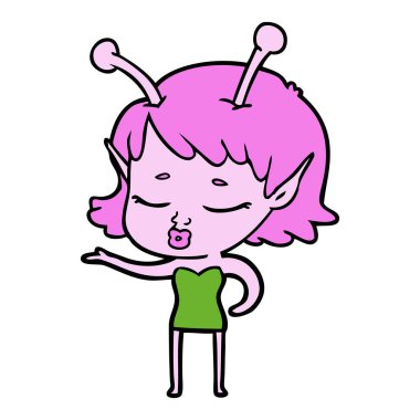 sevimli uzaylı kız çizgi film