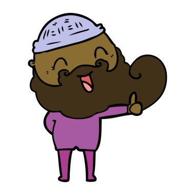 mutlu sakallı adam vektör çizim