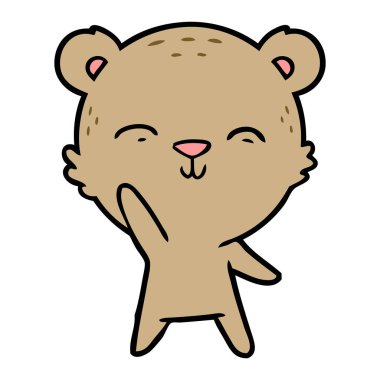 mutlu karikatür ayı vektör çizim