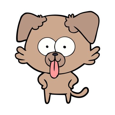 yapışkanlık dışarı dil ile karikatür köpek