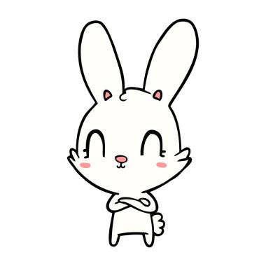 Tatlı çizgi film tavşanının vektör çizimi